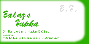 balazs hupka business card